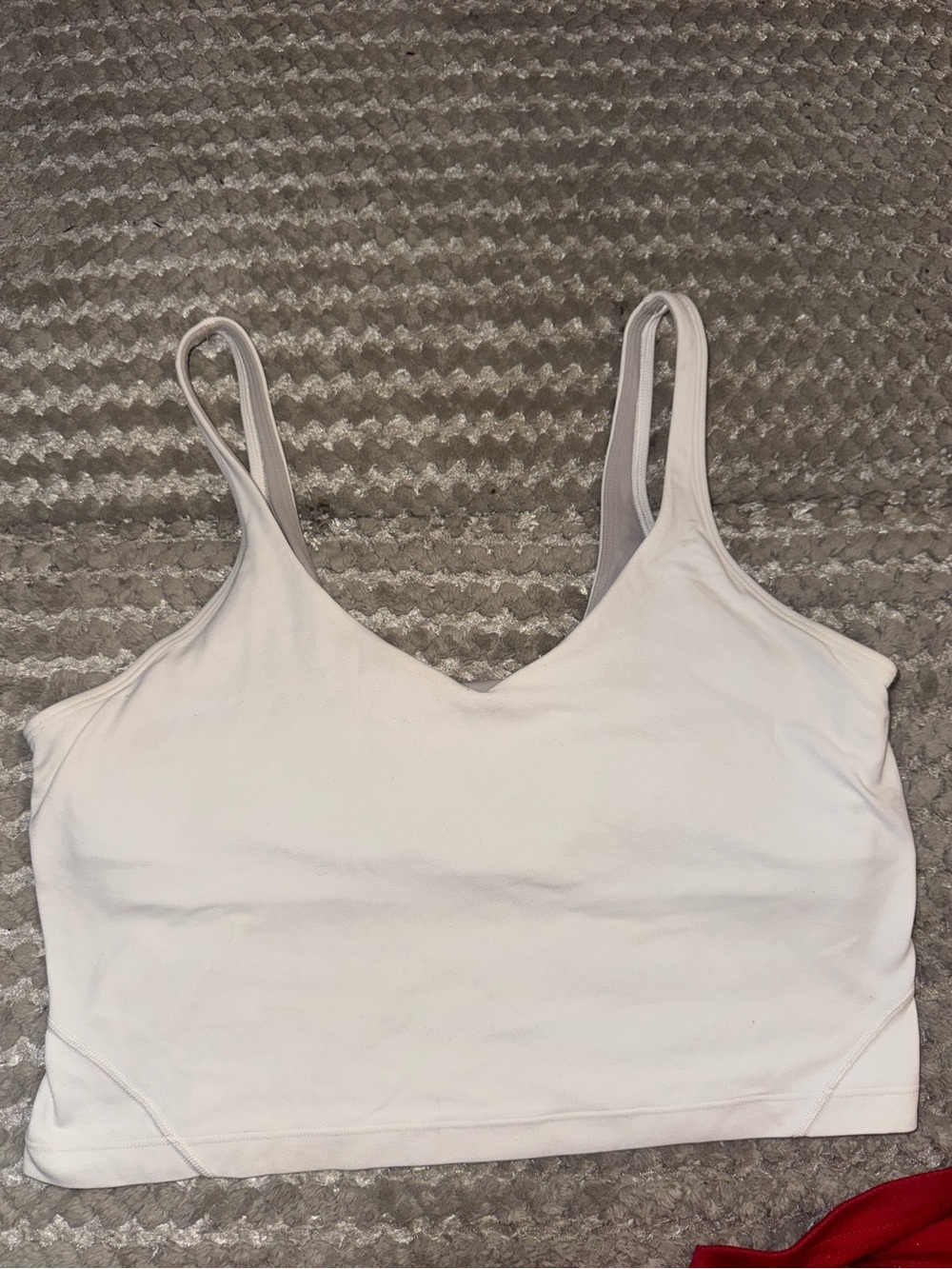lululemon athletica White V-Neck Thin-Strap Cropped Camisole
